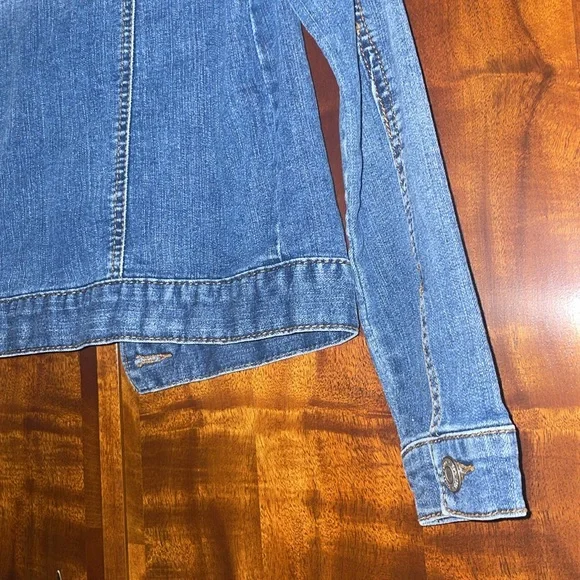 Mudd Girls Blue Denim Jean Jacket Size 14 Kids Fall Winter Y2K Classic Stret - Picture 9 of 9